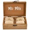 Juvale Wooden Two Become One Ring Bearer Box with Two Become One Design - Brown Burlap Pillow Lining - Wedding Ring Box for Ceremony, Anniversaries, and Marriage Renewal (6 x 4 x 2 In)